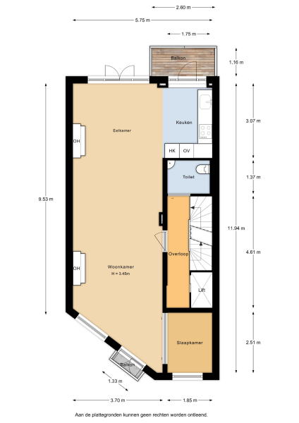 Floor Plan 3 - Jacob Obrechtstraat 9 H